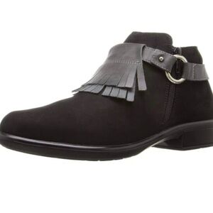 NAOT Meltemi Black Suede Fringe Ankle Booties Size 37